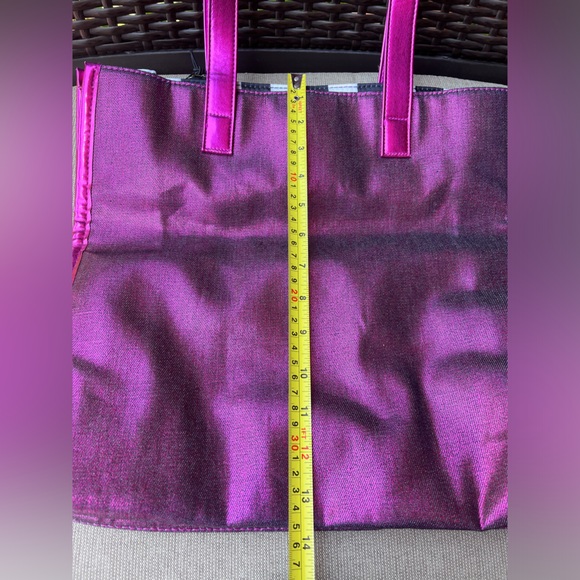 NWT Large Juicy Couture Bright Metallic Pink with Double Handles Tote Bag Sac - Picture 9 of 12
